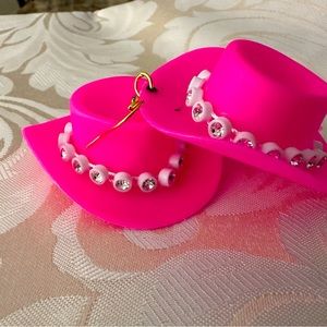 Hand made Barbie cowboy earrings